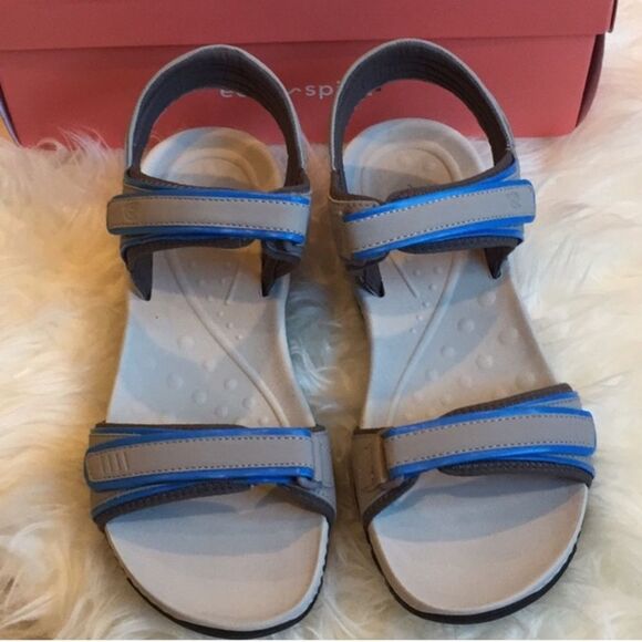 New Easy Spirit Nami 3 gray/blue sports sandals size 9 - Picture 2 of 7